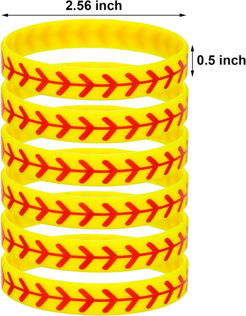 Softball Bracelet - Silicone Wristband Gift for Players