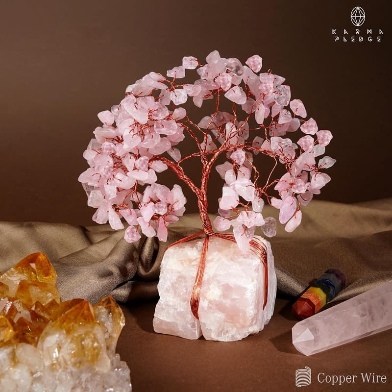 Rose Quartz Tree of Life for Positive Energy Home Decor