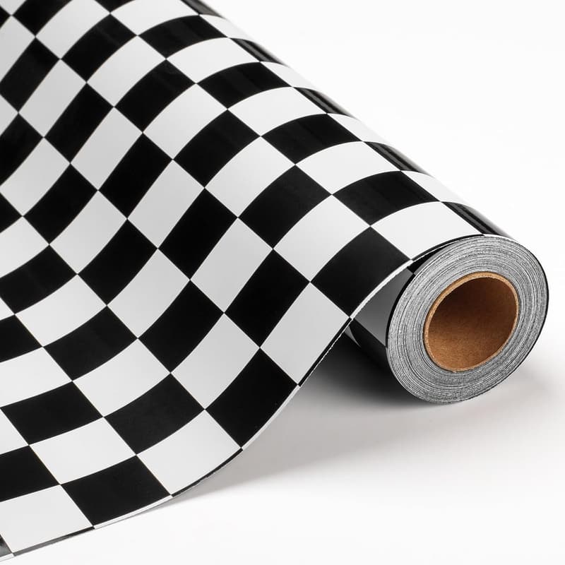 Reversible Checkered Flag Gift Wrap Roll for Kid's Birthday