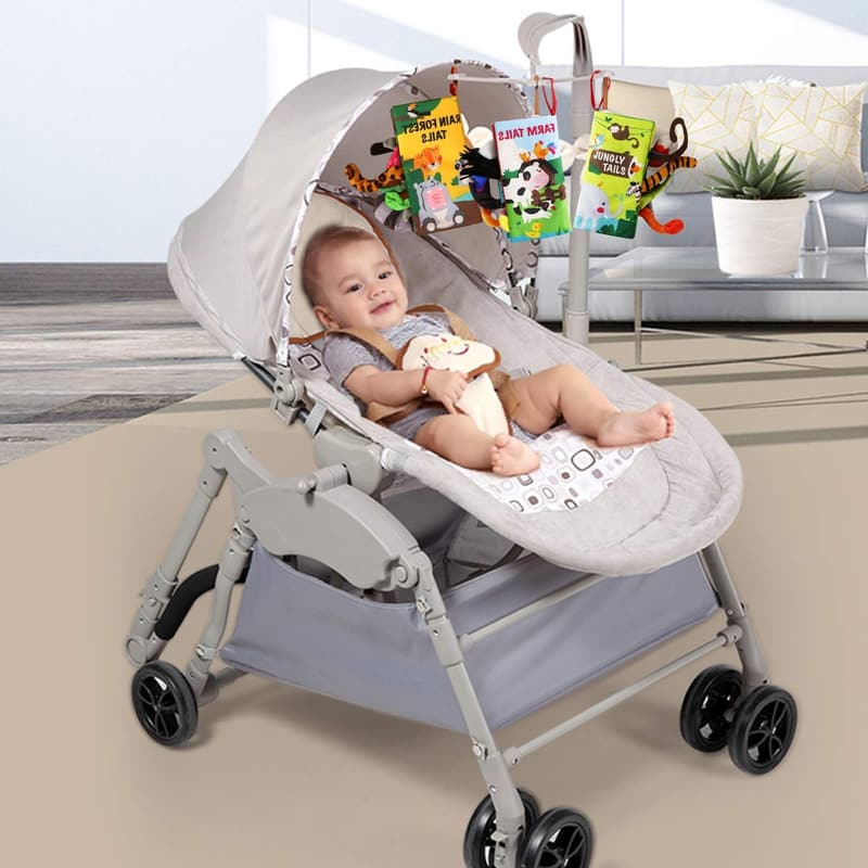 Baby Shower Gift Set: 3PCS Touch & Feel Cloth Books for Infants