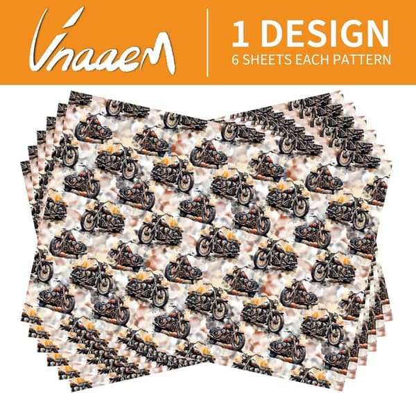 Motorcycle Wrapping Paper - Watercolor Design for Boys & Men