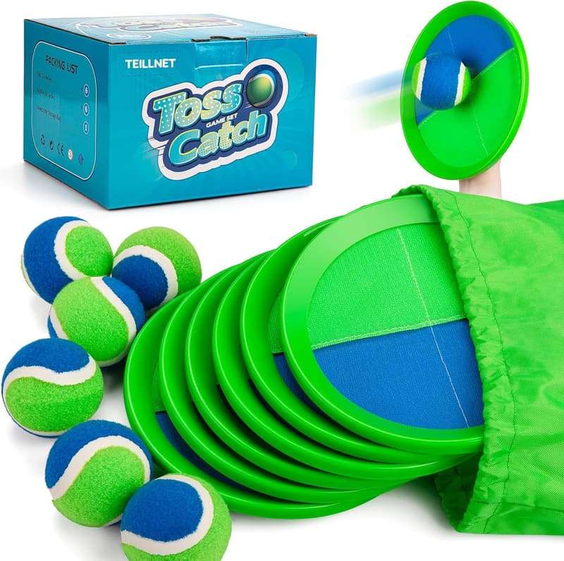 Toss and Catch Ball Set - 6 Pack - Sturdy Outdoor Indoor Game
