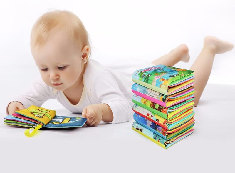 Baby Shower Soft Cloth Books Set - 6 Non-Toxic Fabric Toys