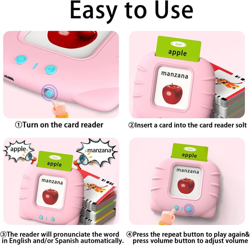 Bilingual Talking Flash Cards for Toddlers - Spanish & English