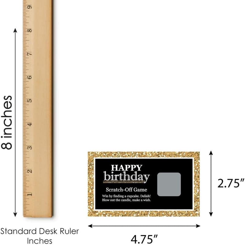 Happy Birthday Scratch-Off Game Cards - Gold - 22 Count
