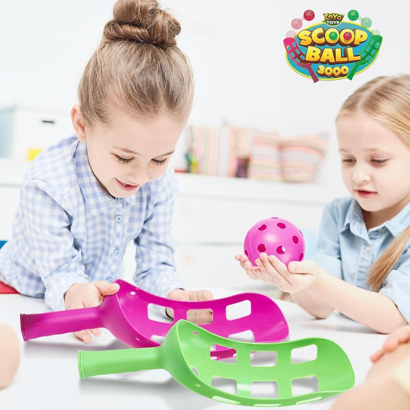 Outdoor Toss & Catch Ball Set for Kids - 2 Scoops, 2 Balls