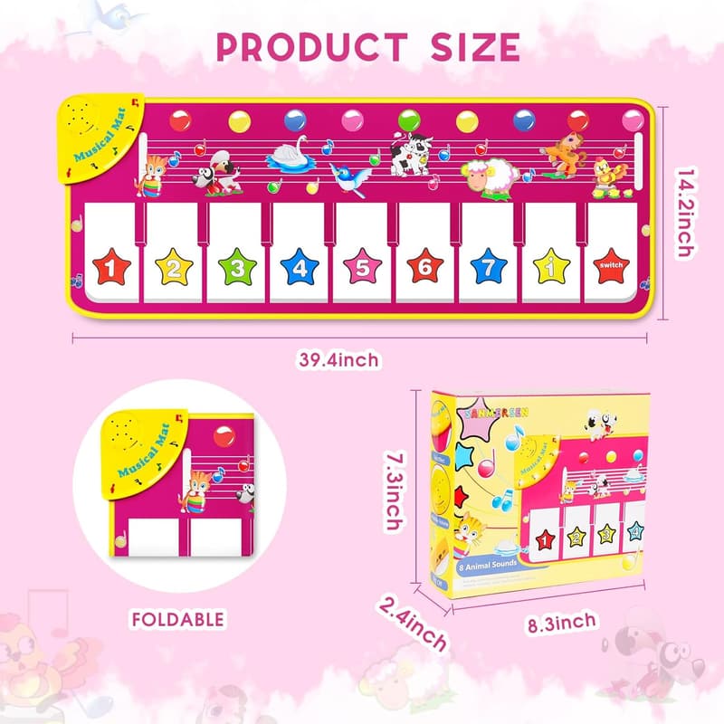 Musical Keyboard Playmat for Kids - 39.5