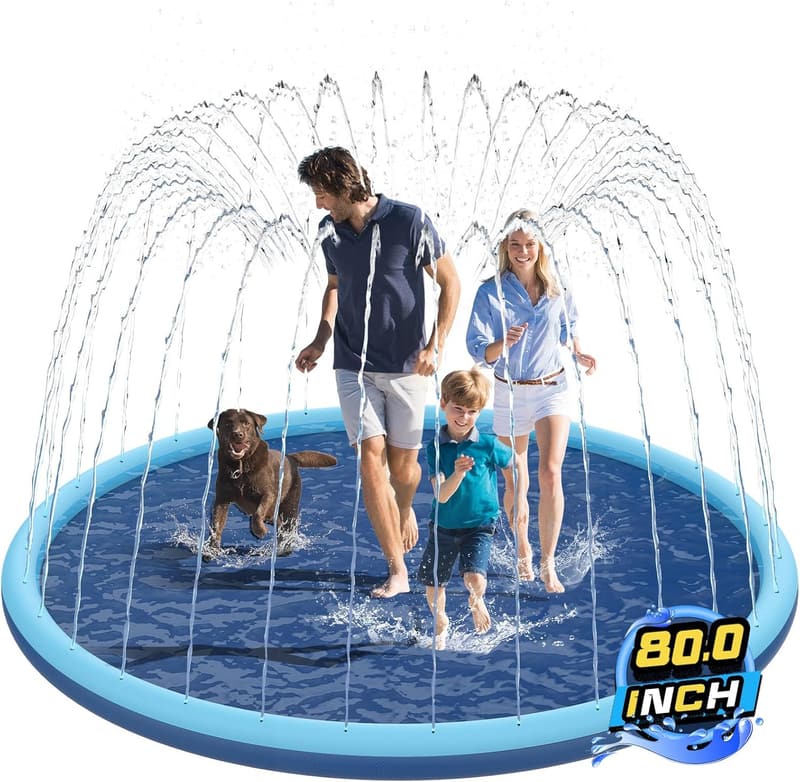 Extra Large Non-Slip Splash Pad for Kids & Dogs, 80