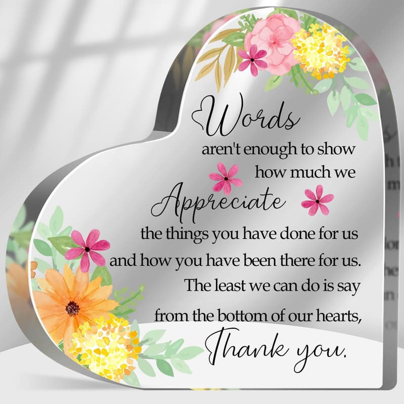 Appreciation Gift for Women: Inspirational Acrylic Heart Plaque