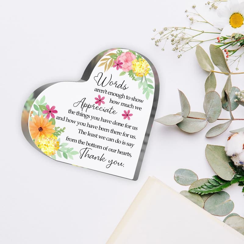 Appreciation Gift for Women: Inspirational Acrylic Heart Plaque