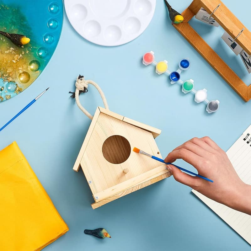 DIY Wooden Birdhouse Kit for Adults - Arts & Crafts Set (8 PCs)