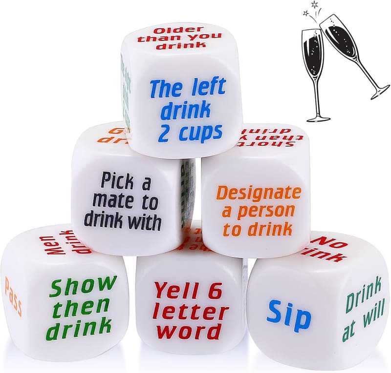 Bachelorette Party Dice Drinking Game - 6 Pcs Set
