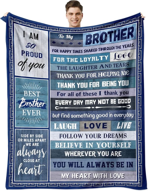 Father's Day Throw Blanket for Big Brother, 50x60 Inch