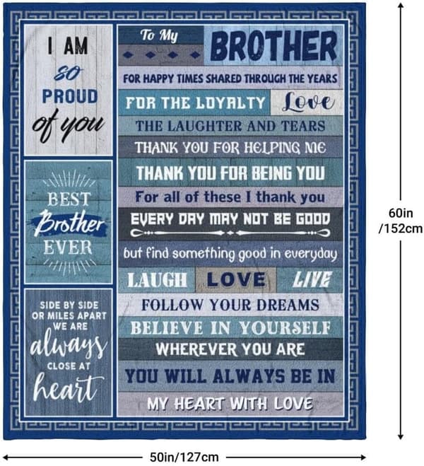Father's Day Throw Blanket for Big Brother, 50x60 Inch