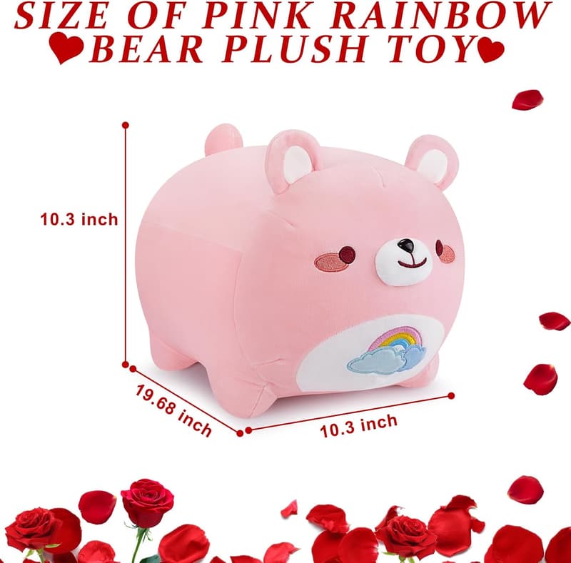 Auspicious Beginning 20'' Rainbow Bear Plushie for Kids