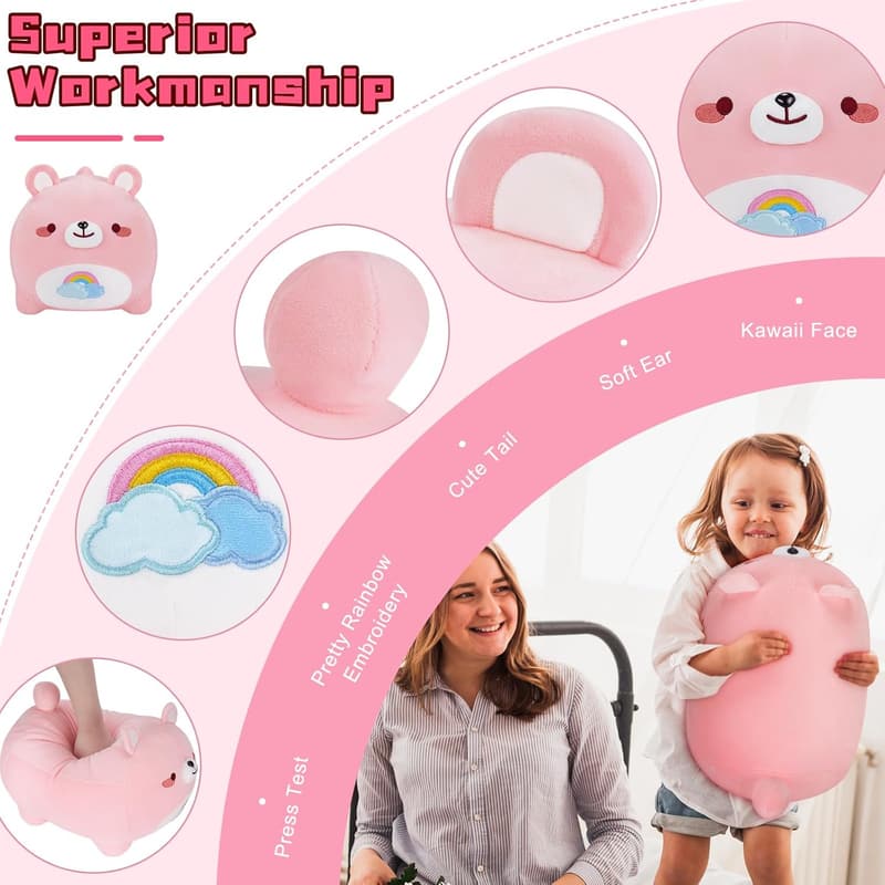 Auspicious Beginning 20'' Rainbow Bear Plushie for Kids