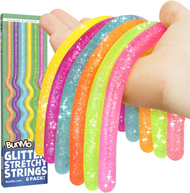 Glitter Sensory Stretchy Strings for Kids - Fidget Toy Pack