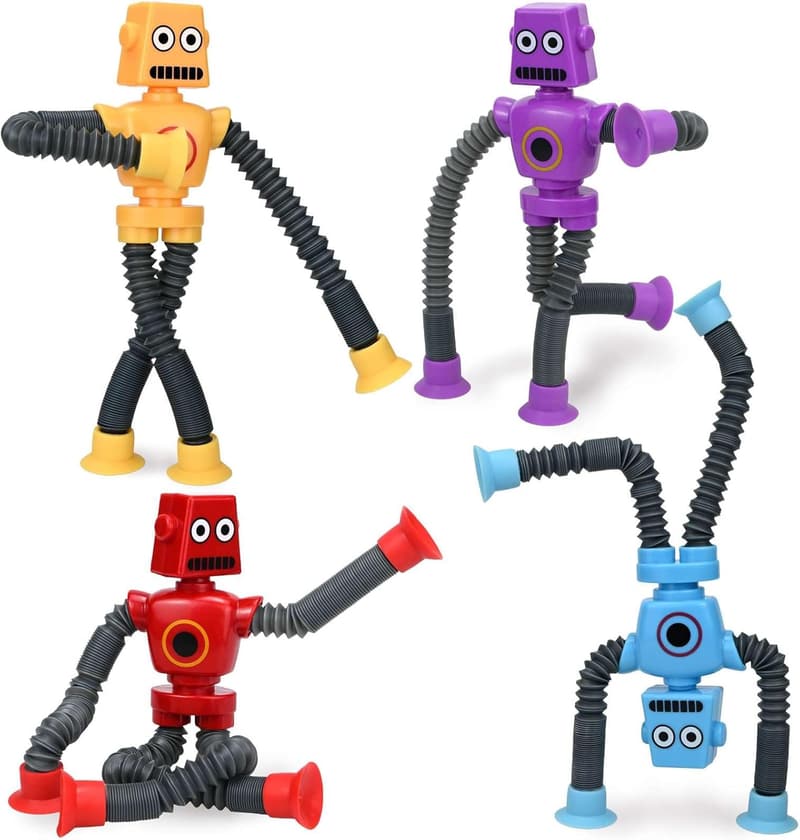 Sensory Robot Toy Set for Kids Age 3-6 – 4 Pack Fidget Gift