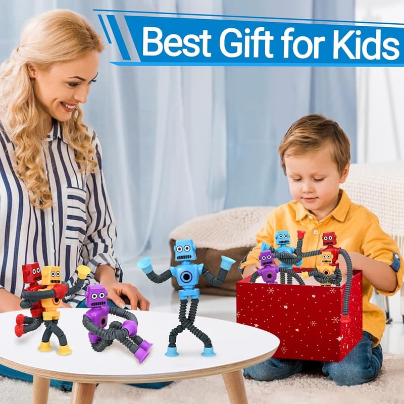 Sensory Robot Toy Set for Kids Age 3-6 – 4 Pack Fidget Gift