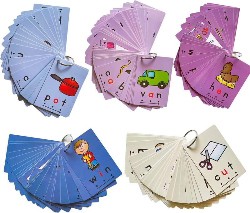 CVC Flashcards for Toddlers - Short Vowel Phonics Set (126 Cards)