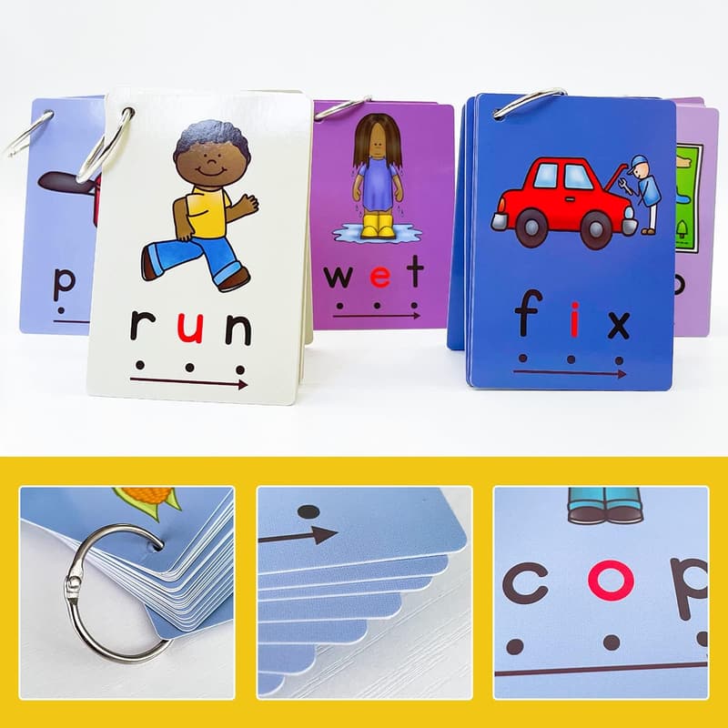 CVC Flashcards for Toddlers - Short Vowel Phonics Set (126 Cards)