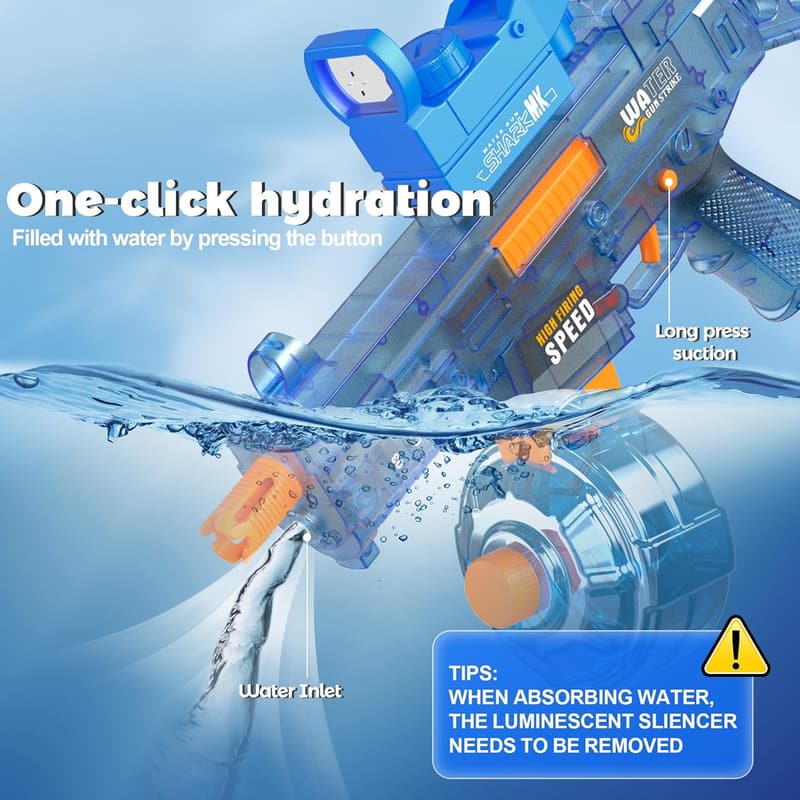Outdoor Summer Water Blaster Gun with LED Effects