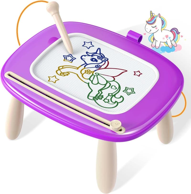 Magnetic Doodle Board for Toddlers - Educational Gift, Purple