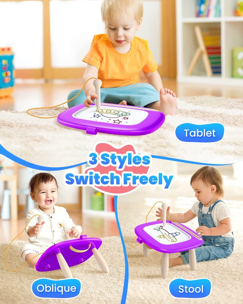Magnetic Doodle Board for Toddlers - Educational Gift, Purple