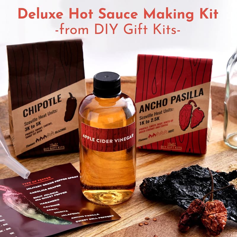Hot Sauce Making Kit - Deluxe DIY Gift for Men (29 Pcs)