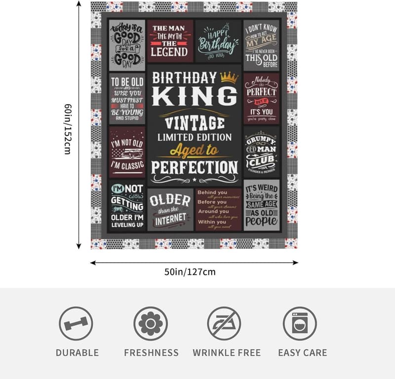 Unique Throw Blanket for Men's Birthday - 60