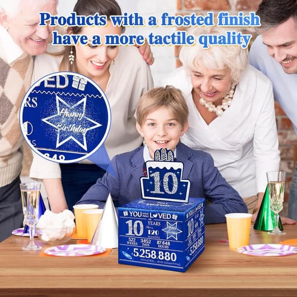 Happy 10th Birthday Money Box Gift for Boys and Girls - Blue