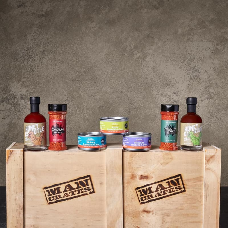 Ultimate Barbecue Gift Crate for Men with Meat Claws & Sauces