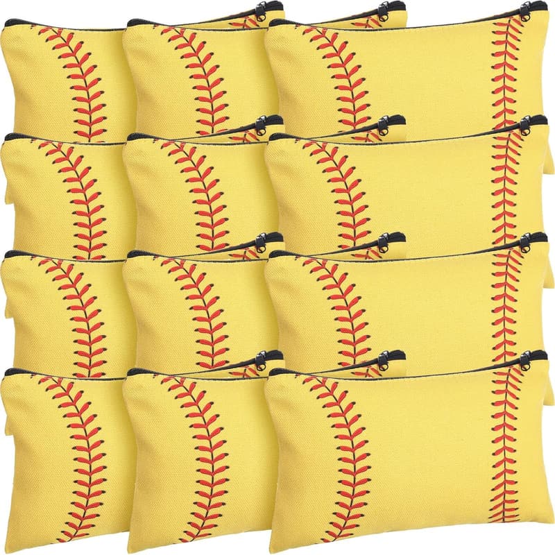 Softball Makeup Bag Set - 20 Zipper Pouches for Women
