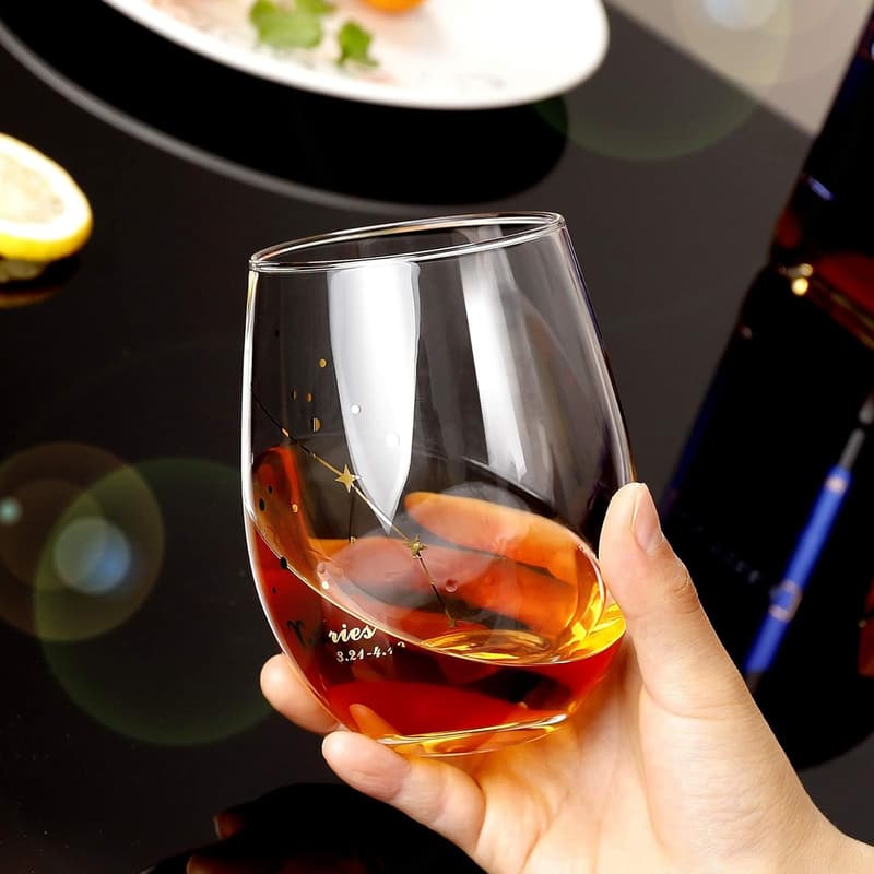 Aries Birthday Stemless Wine Glass 20 Oz - Astrology Gift