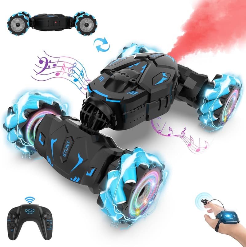 Gesture Sensing RC Stunt Car with Lights & Music - Birthday Gift for Kids 6-12