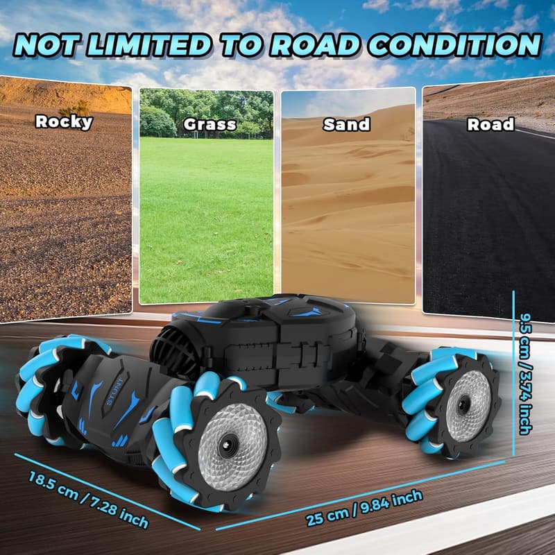 Gesture Sensing RC Stunt Car with Lights & Music - Birthday Gift for Kids 6-12
