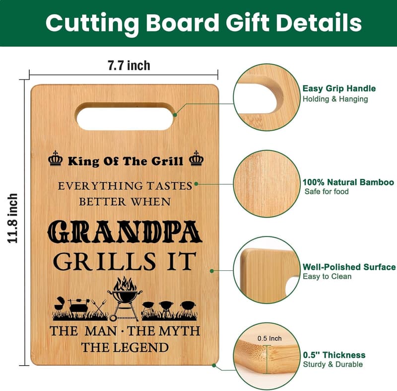 Unique Cutting Board for Grandpa's Birthday from Grandkids