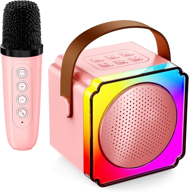 Portable Karaoke Machine with Bluetooth and Wireless Microphones