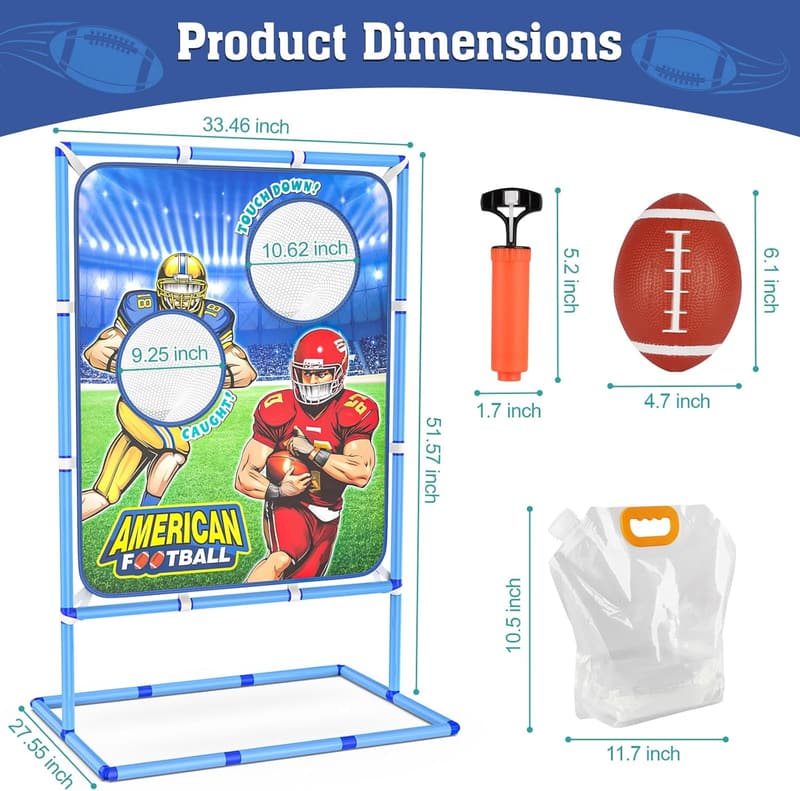 Inflatable Football Toss Game for Kids, Perfect Gift Ages 4-12