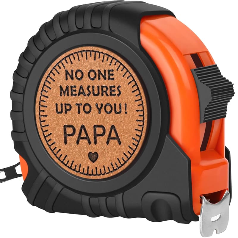 Father's Day Gift: Engraved Leather Tape Measure for Grandpa