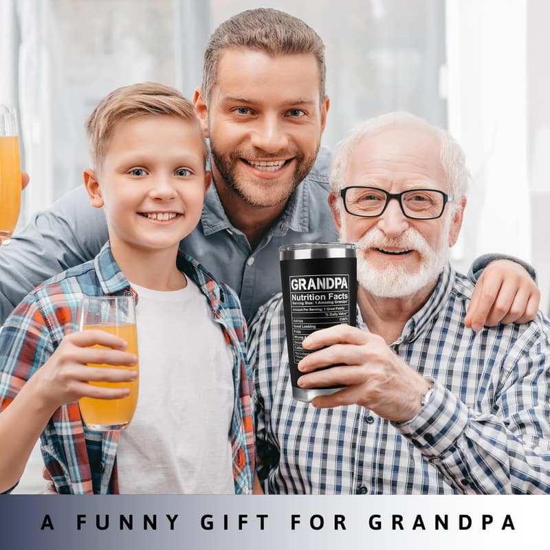 Birthday Gift for Grandpa - 20 Oz Black Tumbler