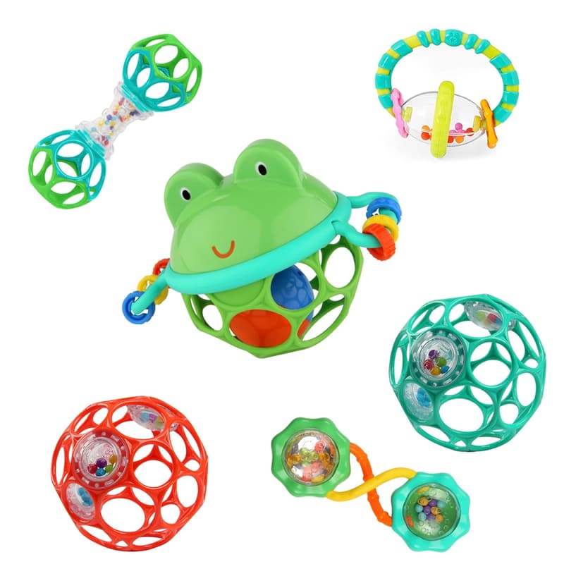 Easy-Grasp Baby Rattle & Teether Gift Set - 6 Pieces