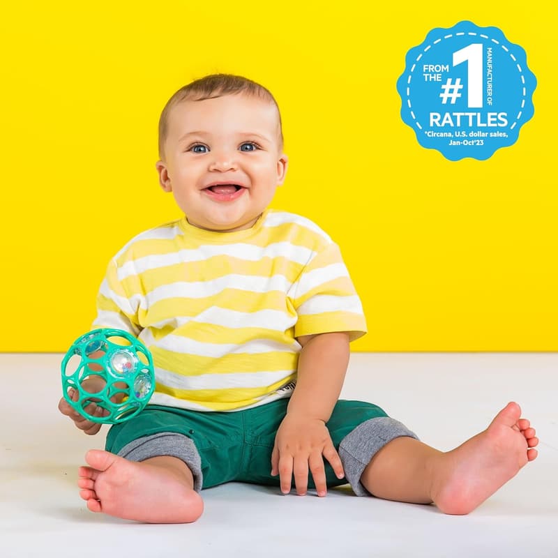 BPA-Free Teal Oball Rattle for Newborns and Up