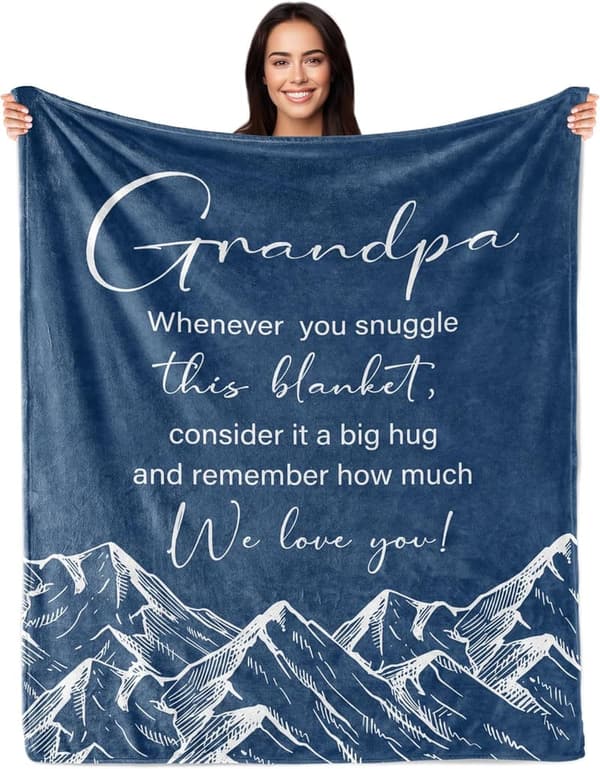 Funny Grandpa Blanket Gift for Birthday from Grandkids 60