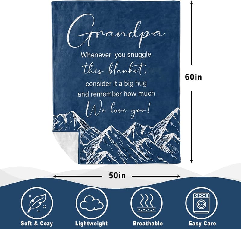 Funny Grandpa Blanket Gift for Birthday from Grandkids 60