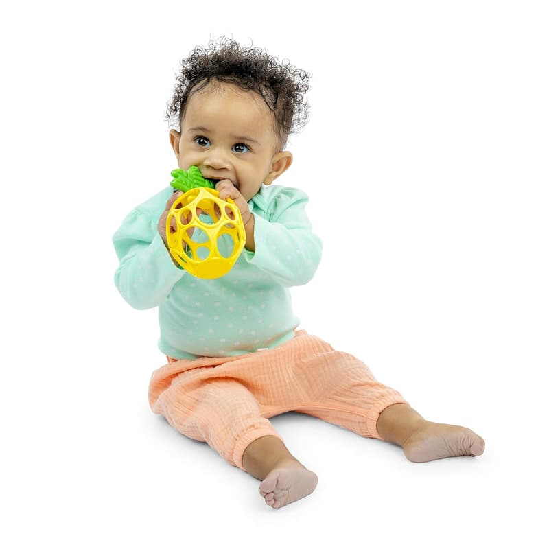 Oball Pineapple Teether Toy - BPA Free, Easy Grasp for Newborns