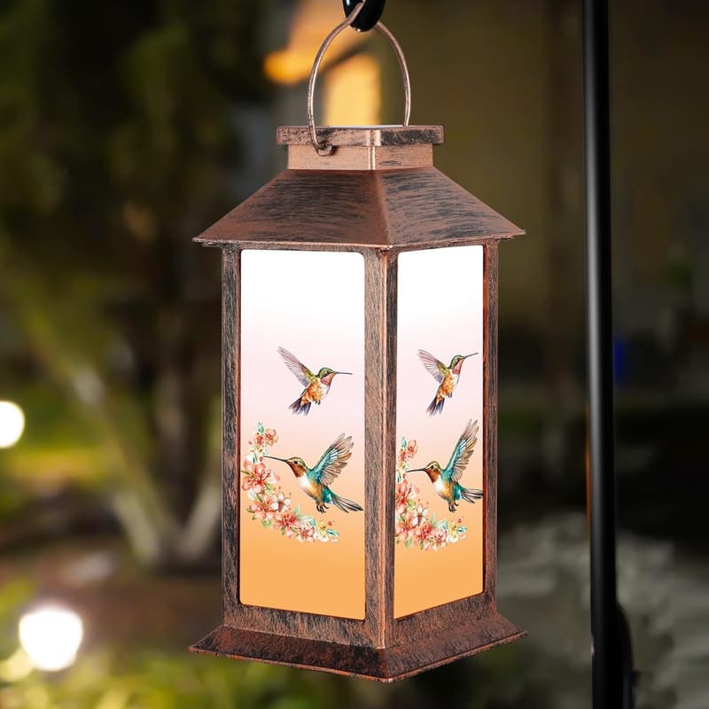 Hummingbird Solar LED Lantern - Waterproof Garden Decor for Mom