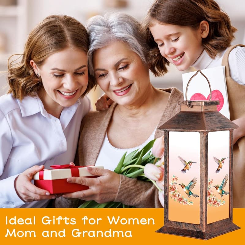 Hummingbird Solar LED Lantern - Waterproof Garden Decor for Mom