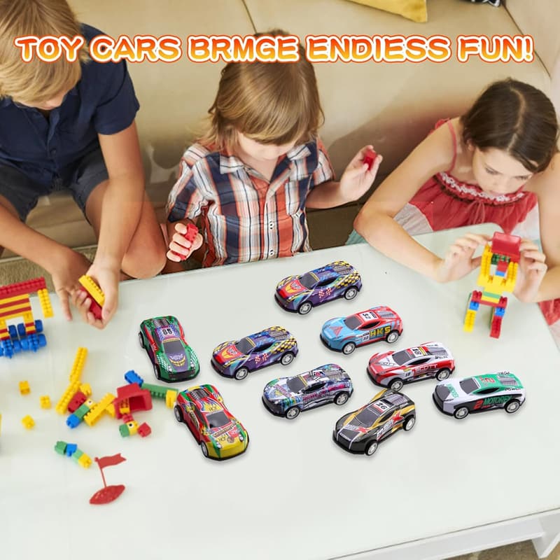 100 Pack Pull Back Toy Cars for Kids' Birthday Favors