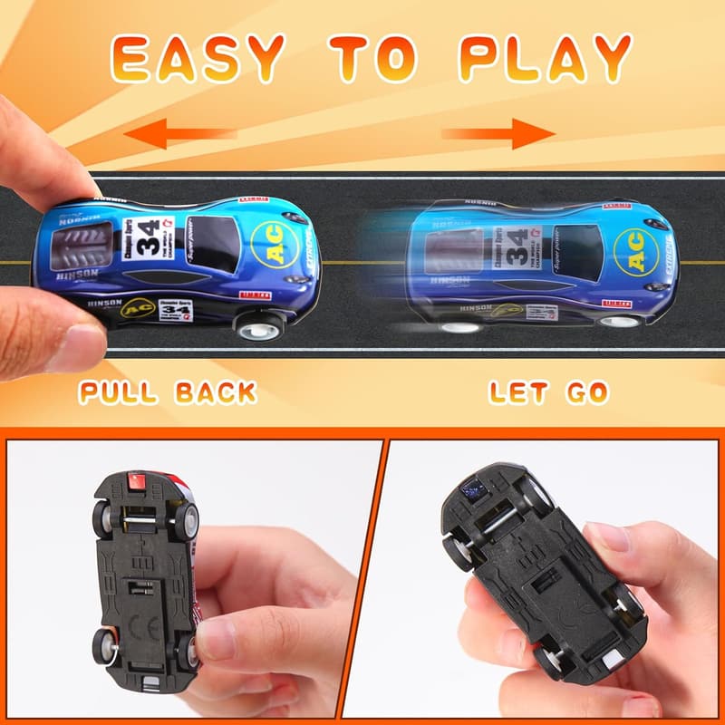 100 Pack Pull Back Toy Cars for Kids' Birthday Favors
